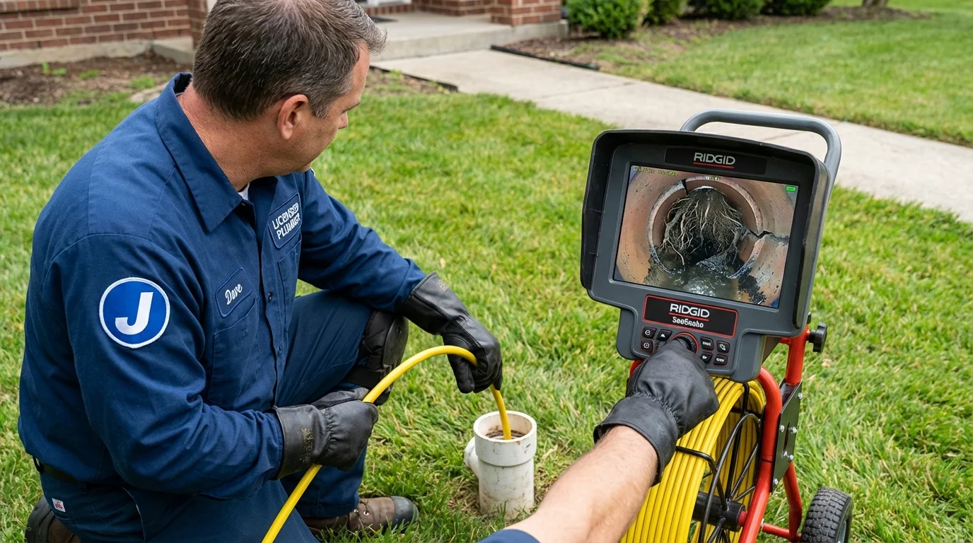 Sewer camera inspection being performed by Johns Plumbing LLC in Jacksonville